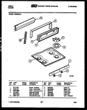BACKGUARD AND COOKTOP PARTS Diagram and Parts List for VG30BW2  Tappan Range