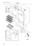 CABINET Diagram and Parts List for FFU17FK1CW1  Frigidaire Freezer