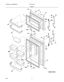 DOOR Diagram and Parts List for DFHT1843MW0  Frigidaire Refrigerator