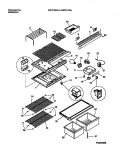 SHELVES / CONTROLS / DIVIDER / MULLION Diagram and Parts List for WRT21FGAZ2  Frigidaire Refrigerator