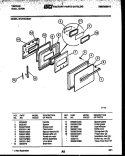 LOWER OVEN DOOR PARTS Diagram and Parts List for 57-2729-00-01  Tappan Microwave Oven Combo