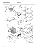 SHELVES Diagram and Parts List for FPHS2687KF4  Frigidaire Refrigerator