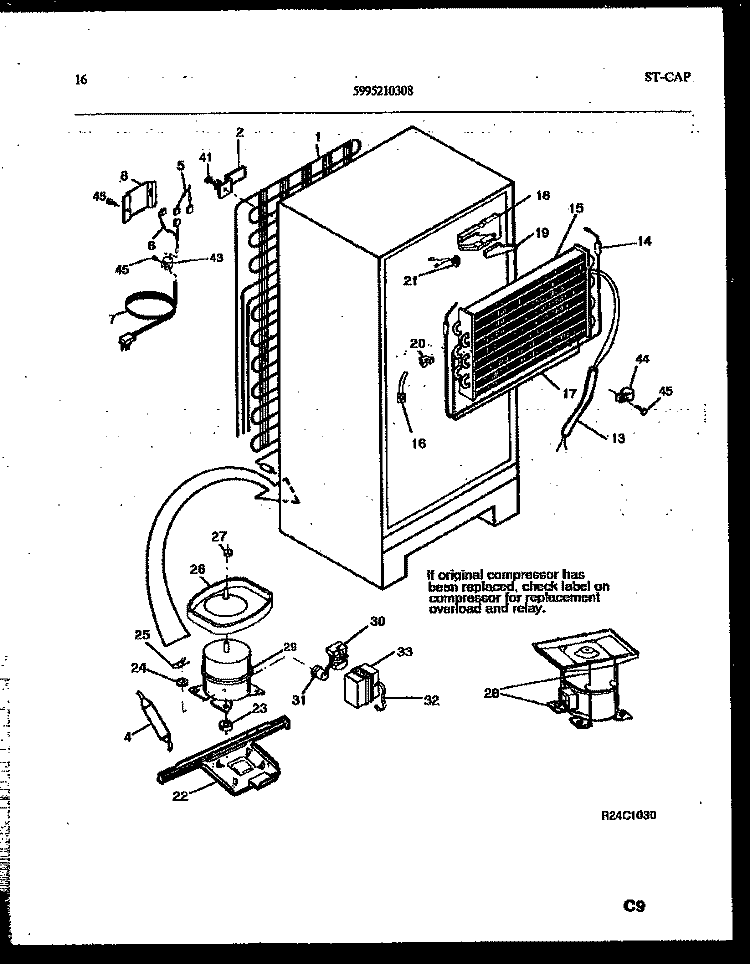 SYSTEM AND AUTOMATIC DEFROST PARTS Diagram and Parts List for RT156NLH0  Frigidaire Refrigerator