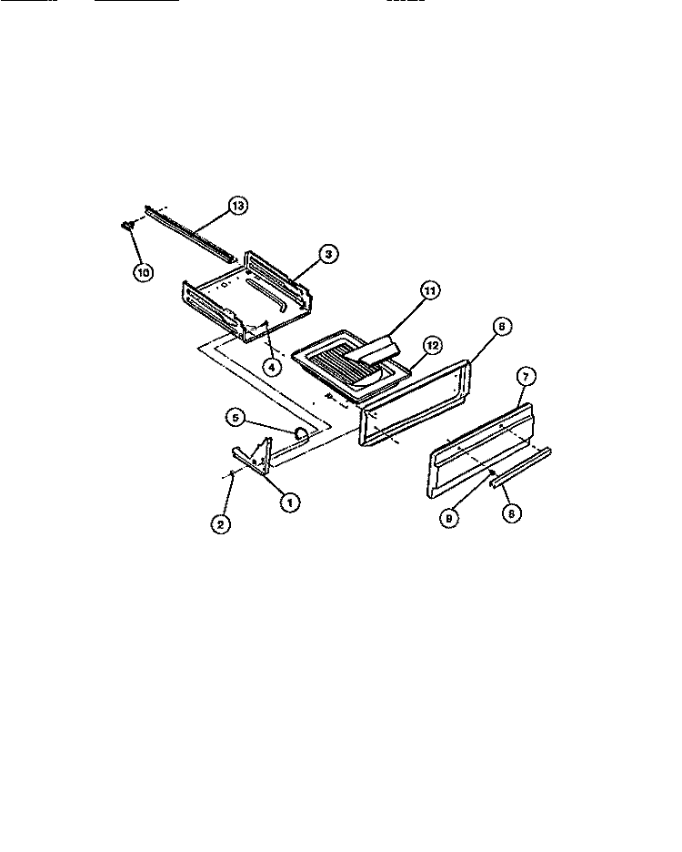 BROILER DRAWER Diagram and Parts List for CGC3M2DXC  Gibson Range