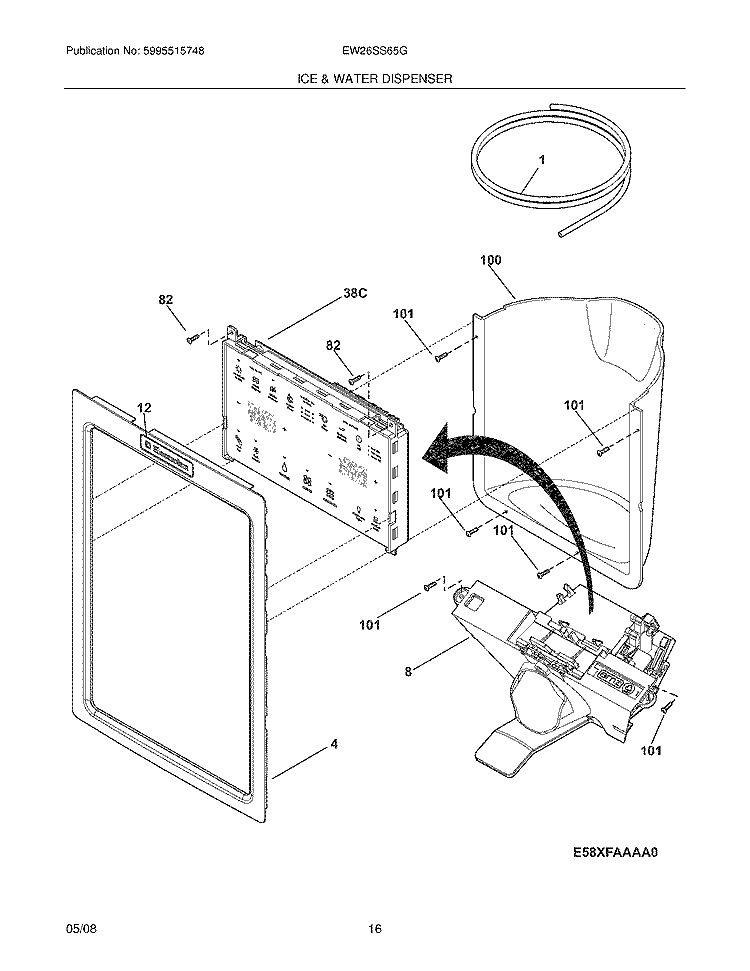 COVER Diagram and Parts List for GLGF389GSG  Frigidaire Range