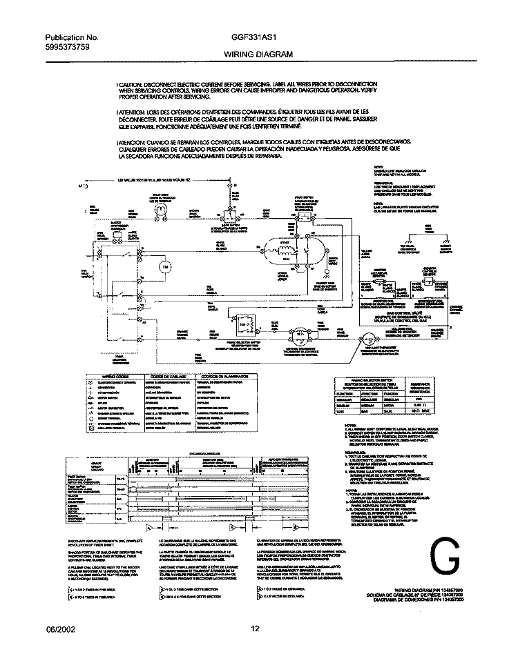 134057000 WIRING DIAGRAM Diagram and Parts List for GGF331AS1  Gibson Dryer