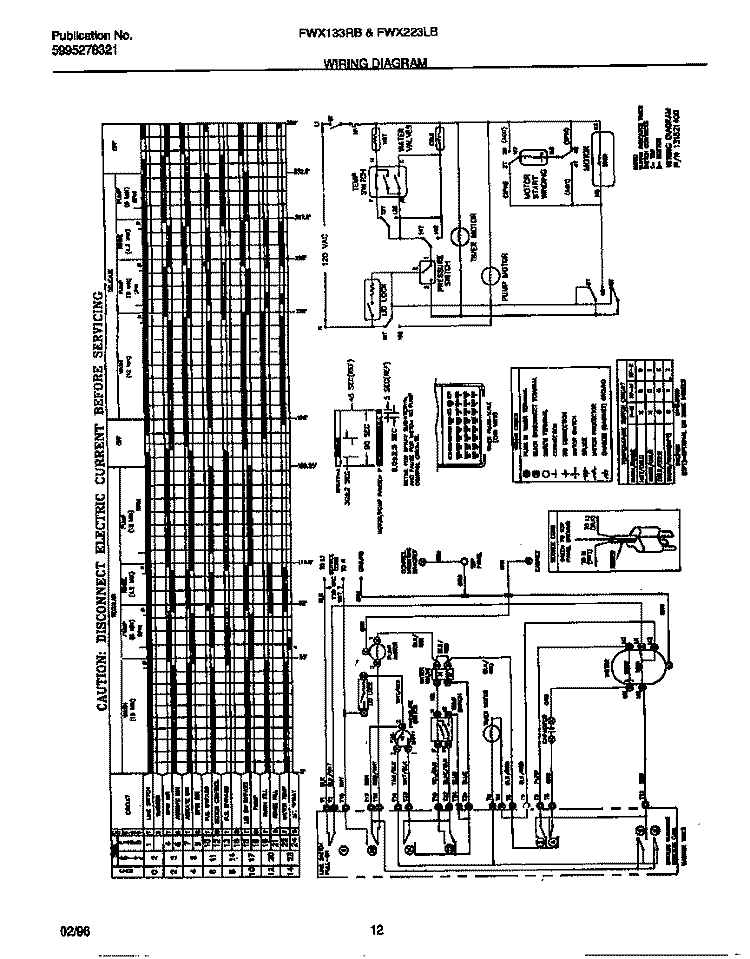WIRING DIAGRAM Diagram and Parts List for FWX133RBS3  Frigidaire Washer