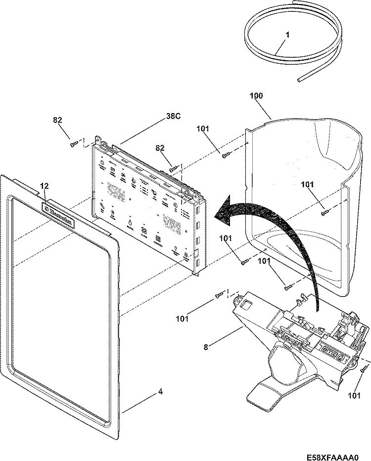ICE & WATER DISPENSER Diagram and Parts List for EW23CS65GB3  Electrolux Refrigerator