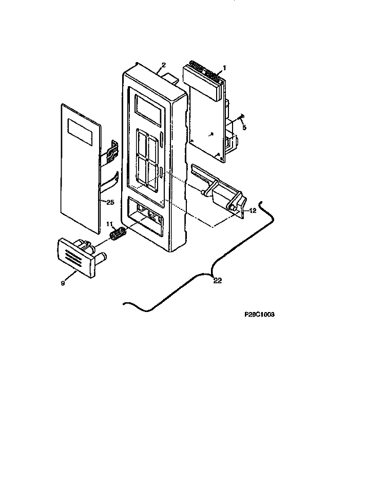 CONTROL PANEL Diagram and Parts List for TMT118U1B0  Tappan Microwave