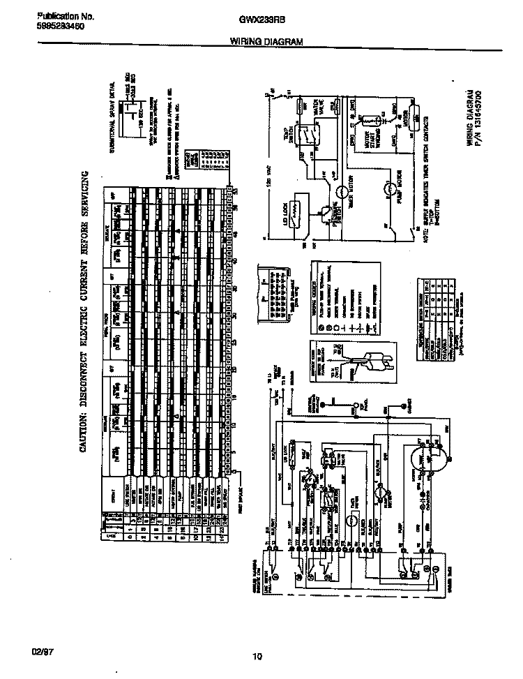 WIRING DIAGRAM Diagram and Parts List for GWX233RBS3  Gibson Washer