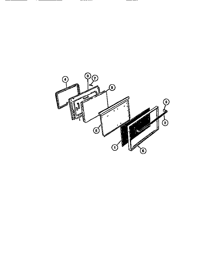 OVEN DOOR Diagram and Parts List for CGC355DXC  Gibson Range