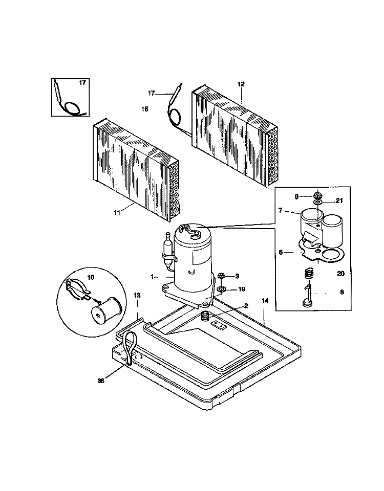 SYSTEM Diagram and Parts List for WAC083W7A3  Frigidaire Air Conditioner