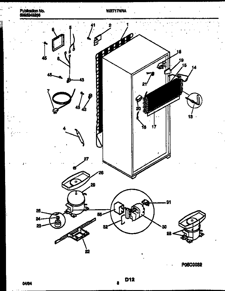 SYSTEM AND AUTOMATIC DEFROST PARTS Diagram and Parts List for WRT17NRAW0  Frigidaire Refrigerator