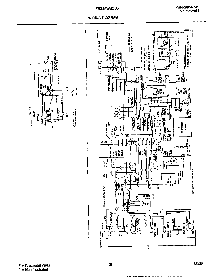 WIRING DIAGRAM Diagram and Parts List for FRS24WSCB3  Frigidaire Refrigerator