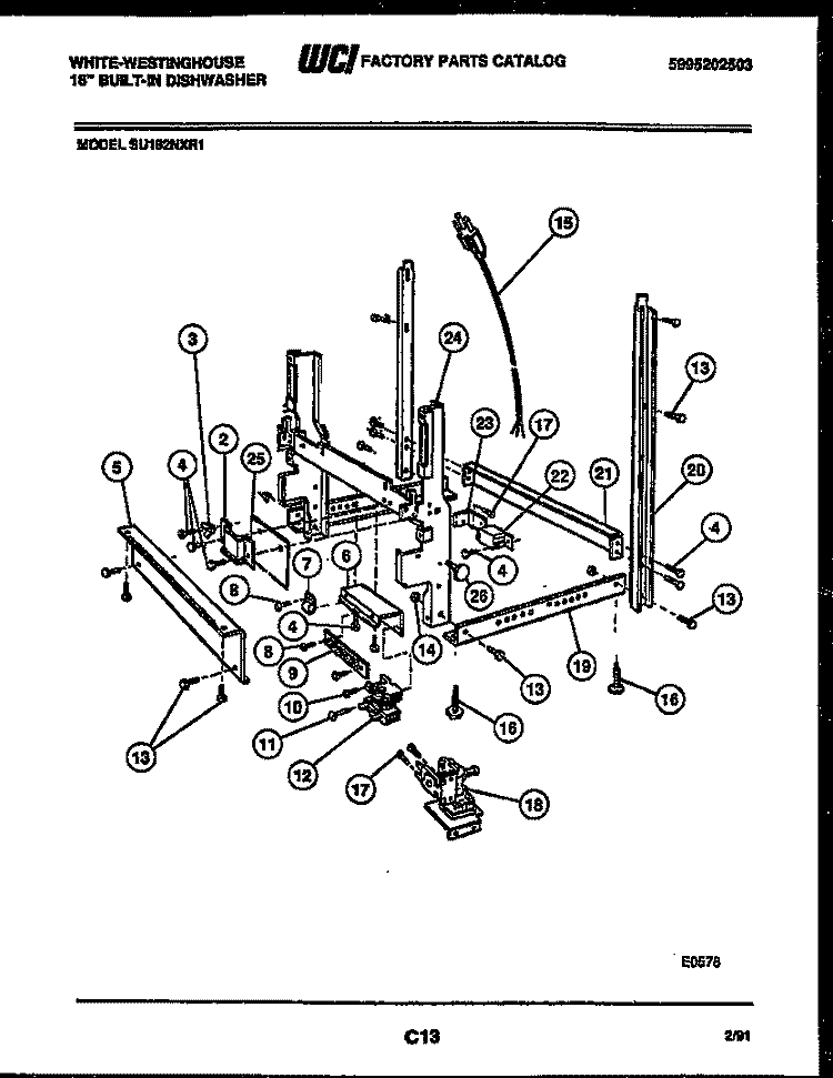 POWER DRY AND MOTOR PARTS Diagram and Parts List for SU182NXR1  Frigidaire Dishwasher
