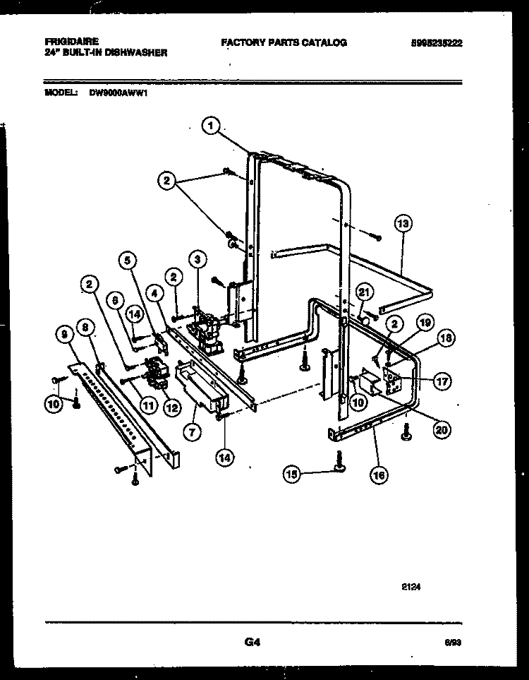 POWER DRY AND MOTOR PARTS Diagram and Parts List for DW9000AWW1  Frigidaire Dishwasher