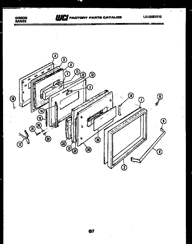 DOOR PARTS Diagram and Parts List for CEC4S7DTAA  Gibson Range