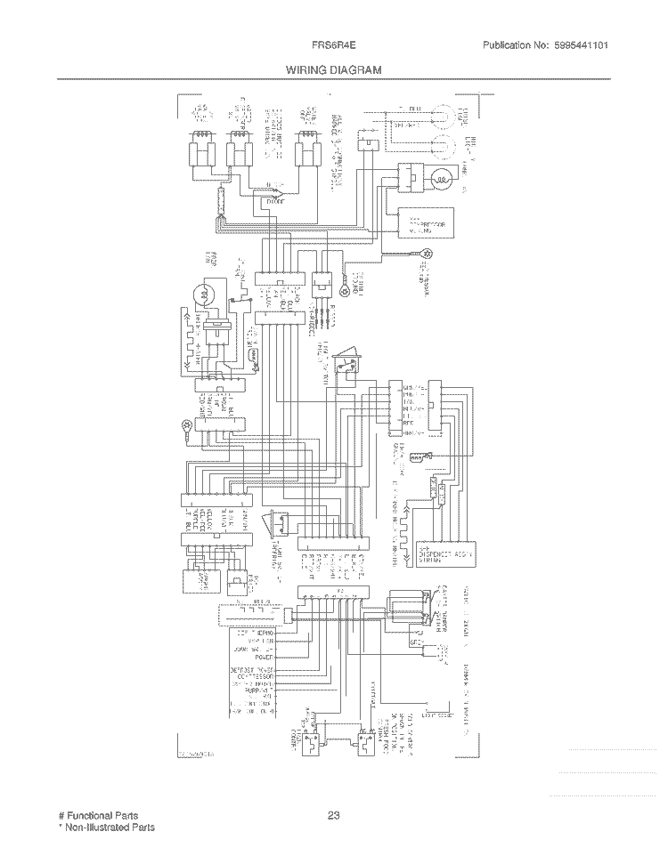 WIRING DIAGRAM Diagram and Parts List for FRS6R4EQ2  Frigidaire Refrigerator