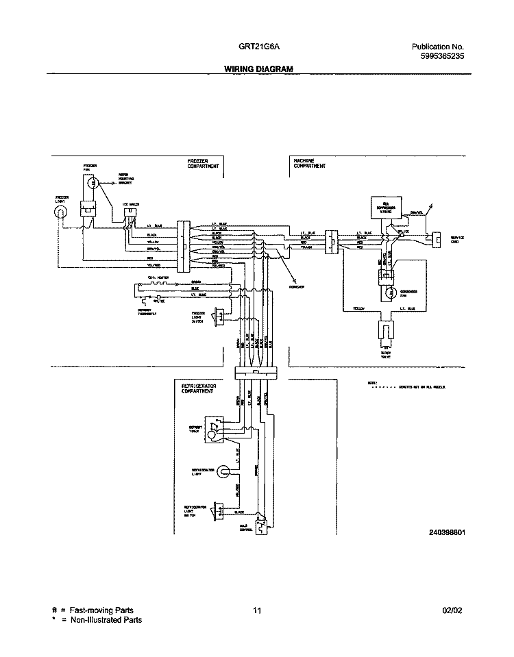 WIRING DIAGRAM Diagram and Parts List for GRT21G6AQ2  Gibson Refrigerator