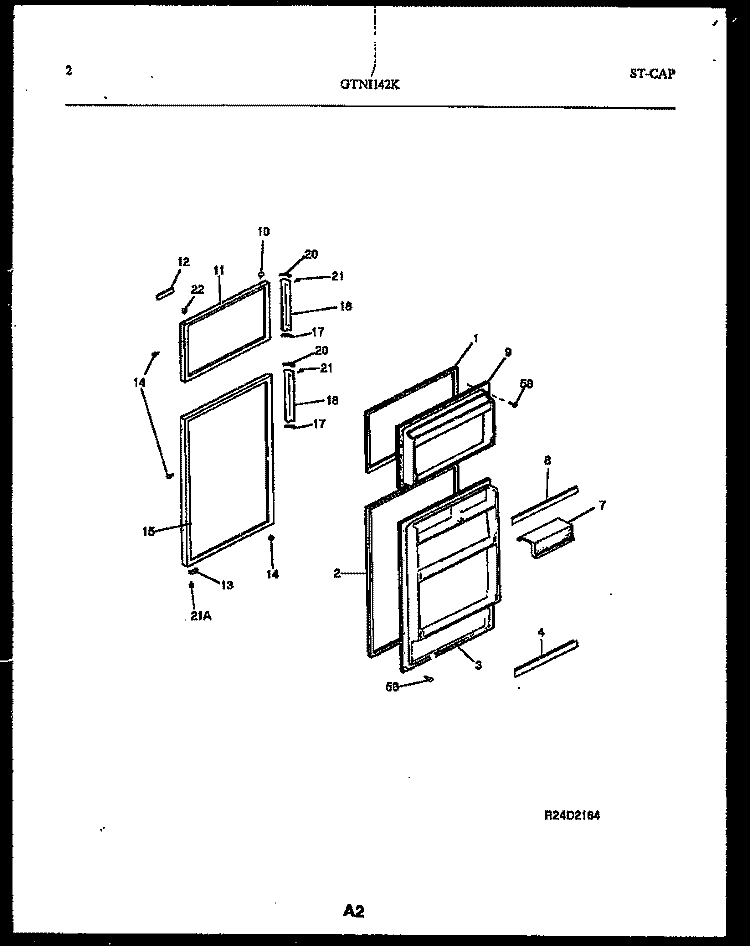 DOOR PARTS Diagram and Parts List for GTNI142HK1  Frigidaire Refrigerator