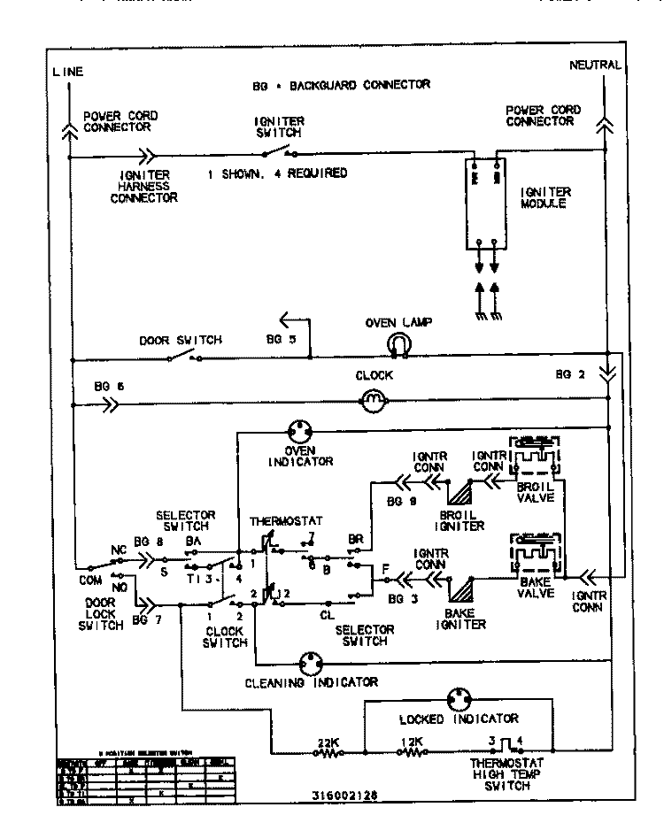 WIRING DIAGRAM Diagram and Parts List for 30-3852-00-05  Tappan Range
