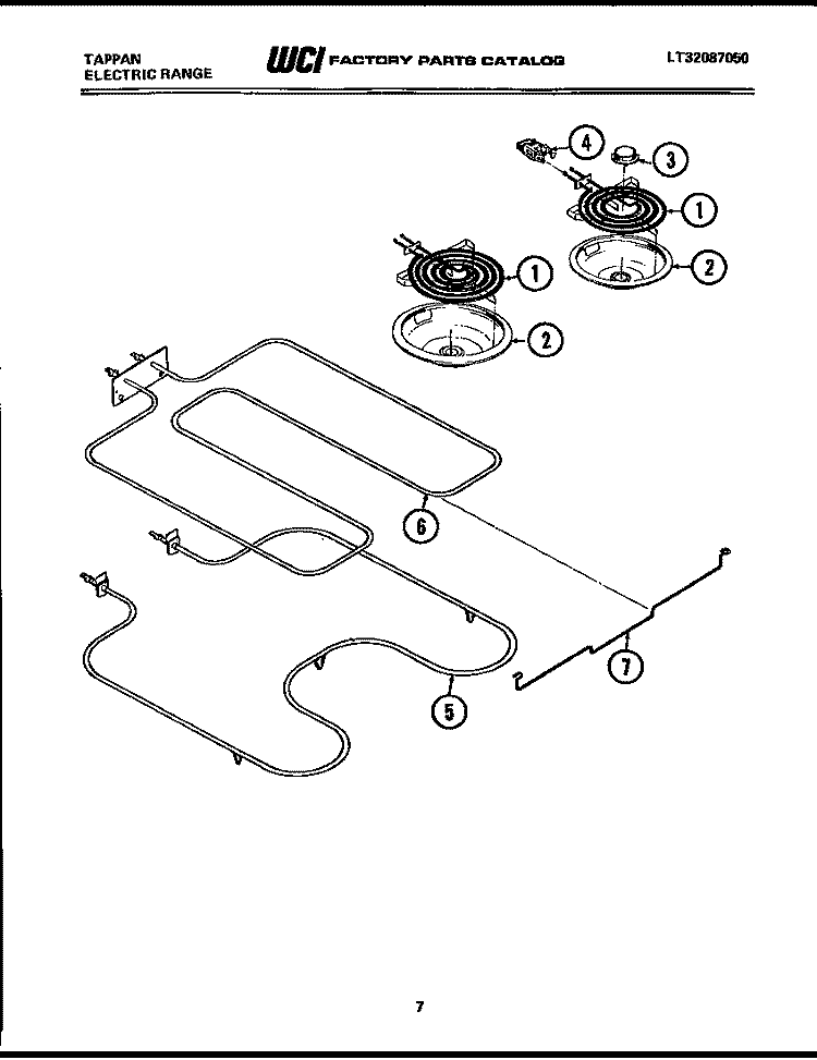 BROILER PARTS Diagram and Parts List for 31-2237-00-02  Tappan Range