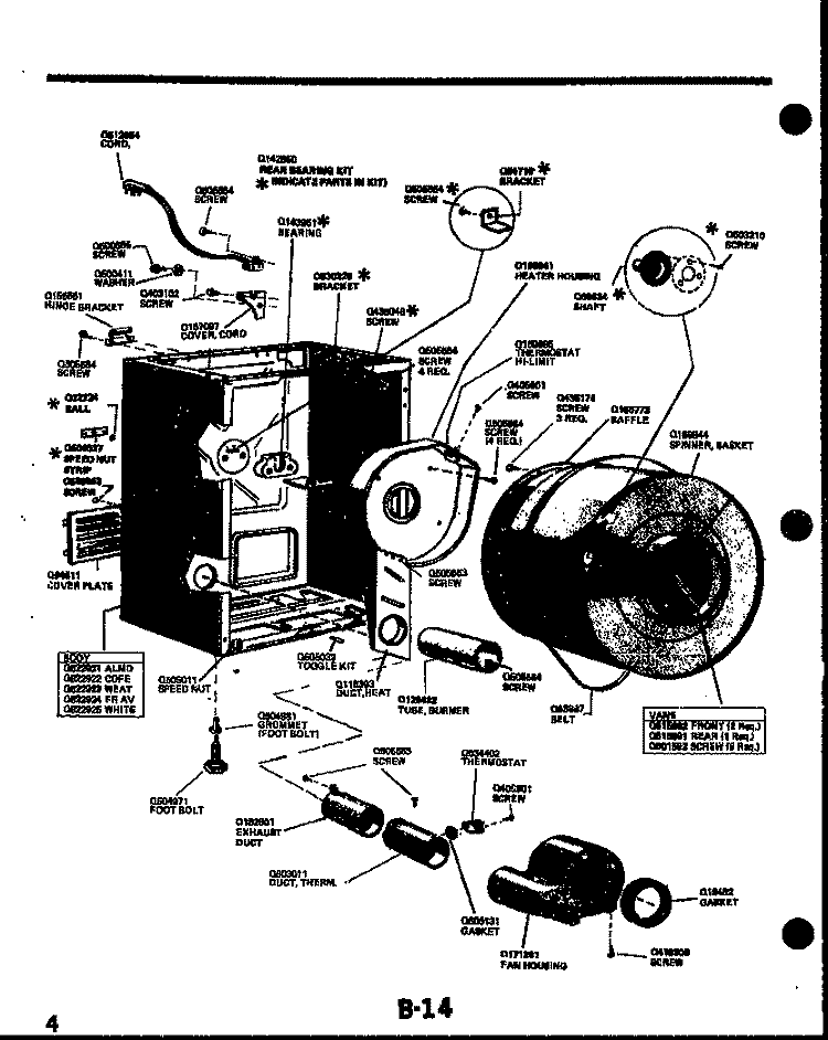 ELECTRICAL PARTS Diagram and Parts List for AC088K7B2  Frigidaire Air Conditioner