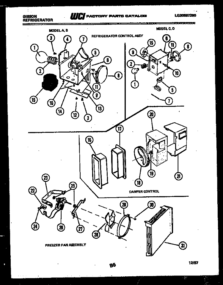REFRIGERATOR CONTROL ASSEMBLY, DAMP Diagram and Parts List for RS19F6WS1C  Gibson Refrigerator