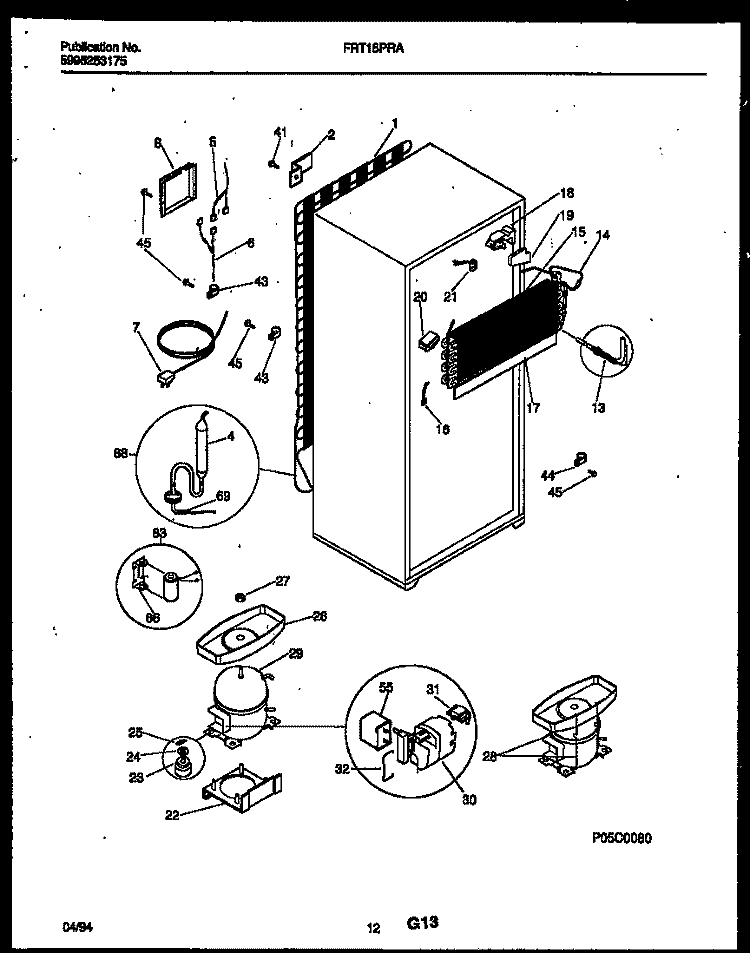 SYSTEM AND AUTOMATIC DEFROST PARTS Diagram and Parts List for FRT18PRAW1  Frigidaire Refrigerator