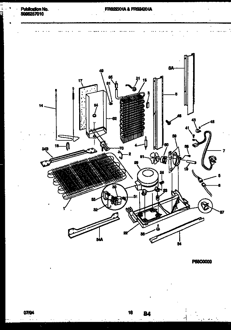 SYSTEM AND AUTOMATIC DEFROST PARTS Diagram and Parts List for FRS24XHAB1  Frigidaire Refrigerator