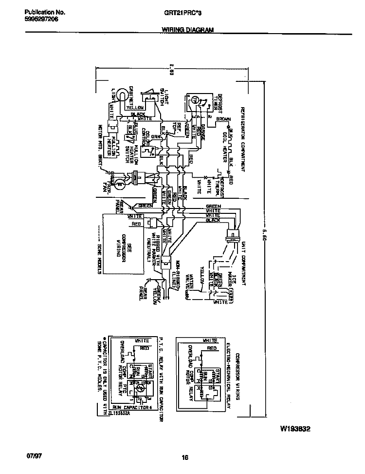WIRING DIAGRAM Diagram and Parts List for GRT21PRCW3  Gibson Refrigerator