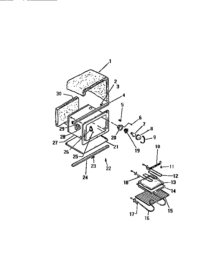 OVEN CAVITY Diagram and Parts List for REC406CT0  Kelvinator Range