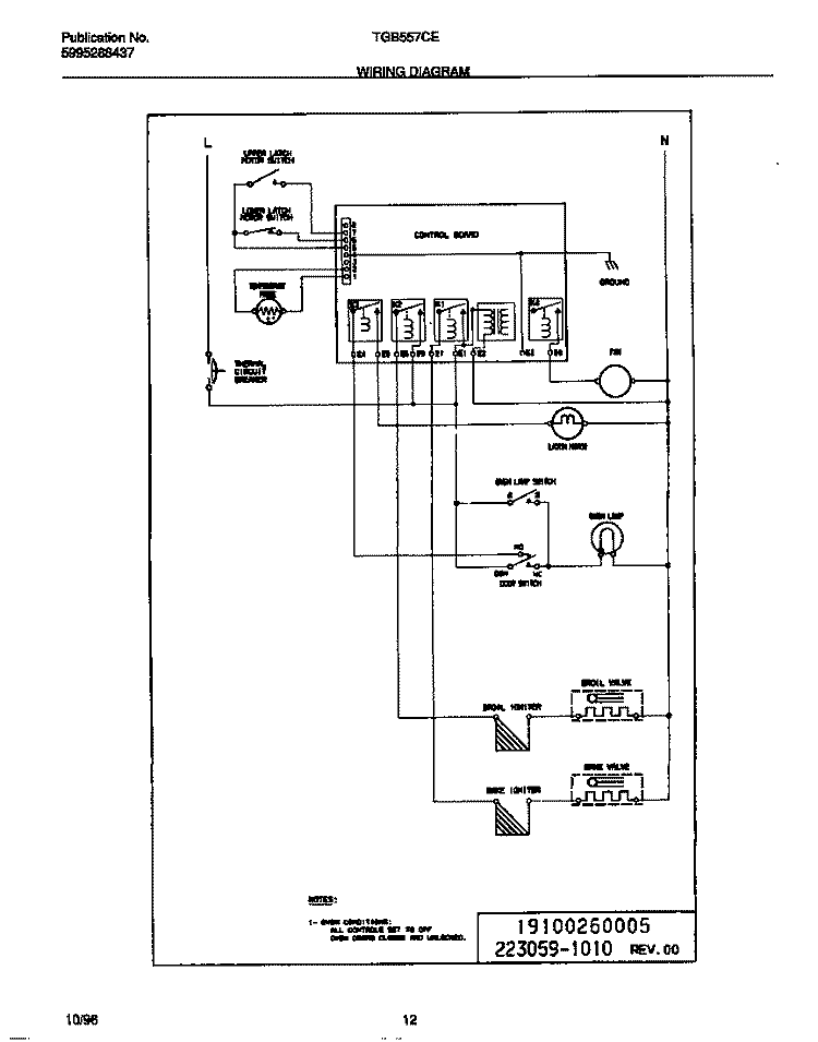 WIRING DIAGRAM Diagram and Parts List for TGB557CES1  Tappan Wall Oven