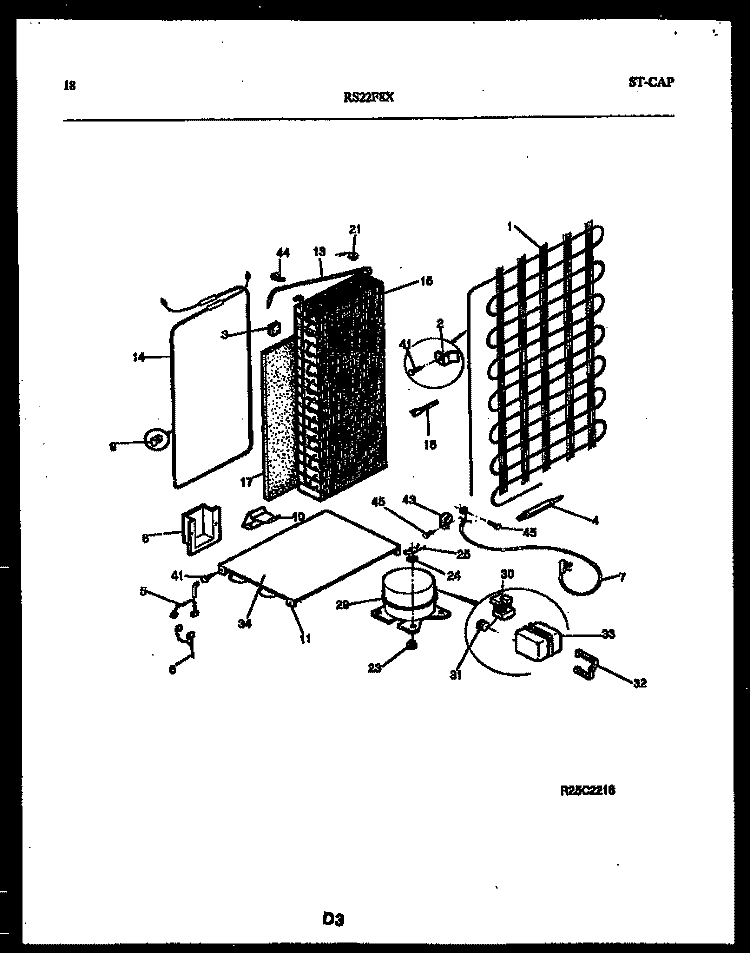 SYSTEM AND AUTOMATIC DEFROST PARTS Diagram and Parts List for RS22F8DX1C  Gibson Refrigerator