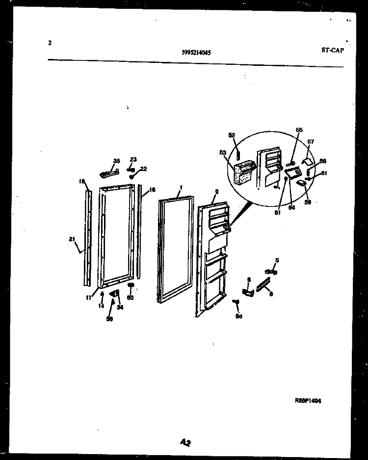 FREEZER DOOR PARTS Diagram and Parts List for RS24F9YX1C  Gibson Refrigerator