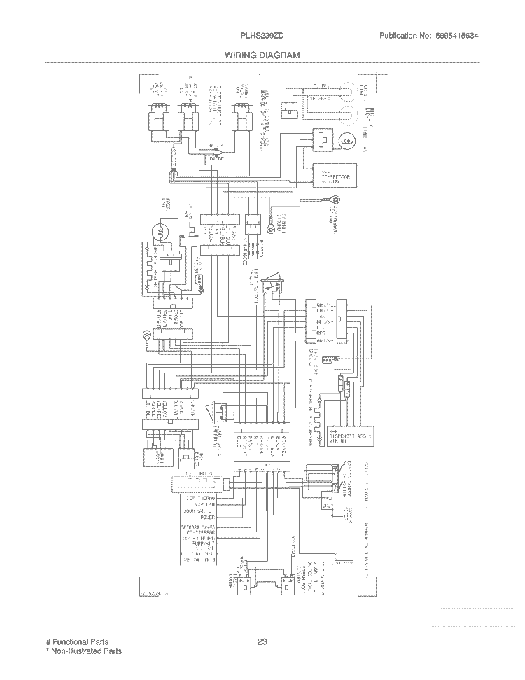 WIRING DIAGRAM Diagram and Parts List for PLHS239ZDB1  Frigidaire Refrigerator