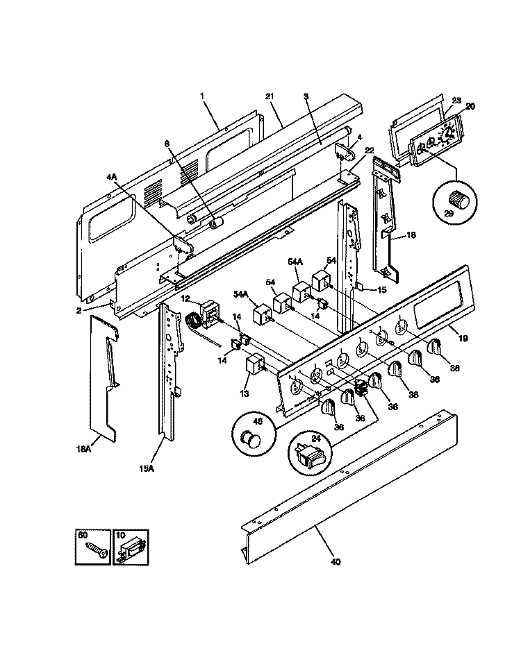 BACKGUARD Diagram and Parts List for 31-3982-23-02  Tappan Range
