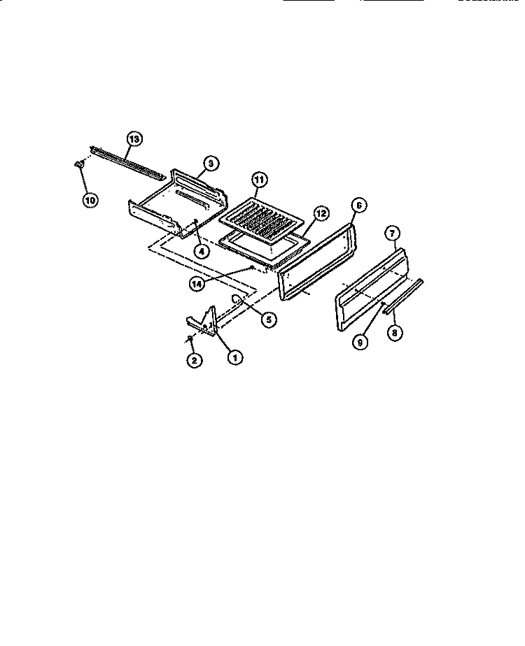 BROILER DRAWER Diagram and Parts List for CGC4M6DXD  Gibson Range