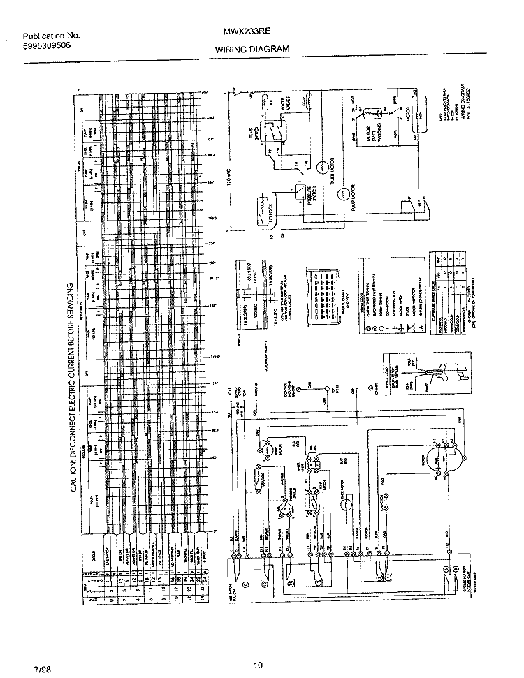 WIRING DIAGRAM Diagram and Parts List for MWX233RED2  Frigidaire Washer