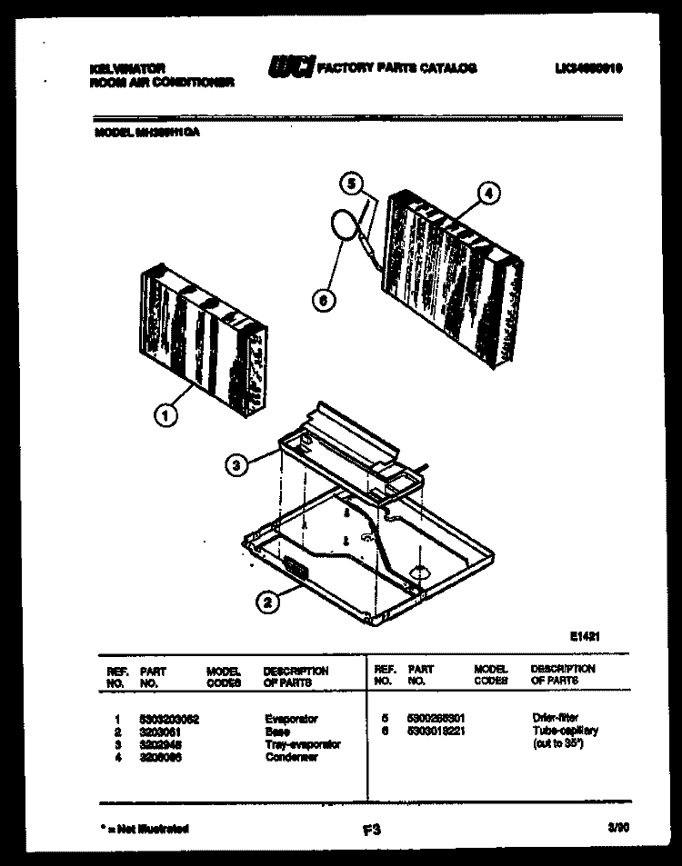 SYSTEM PARTS Diagram and Parts List for MH309H1QA  Kelvinator Air Conditioner