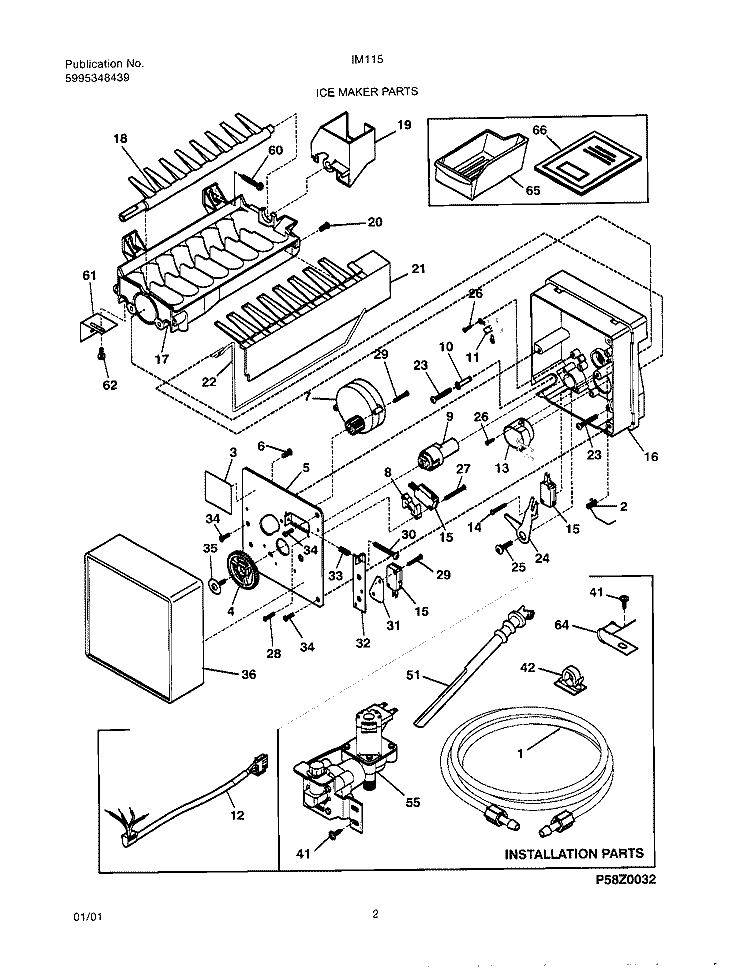 ICE MAKER PARTS Diagram and Parts List for IM115  Uni Ice Maker