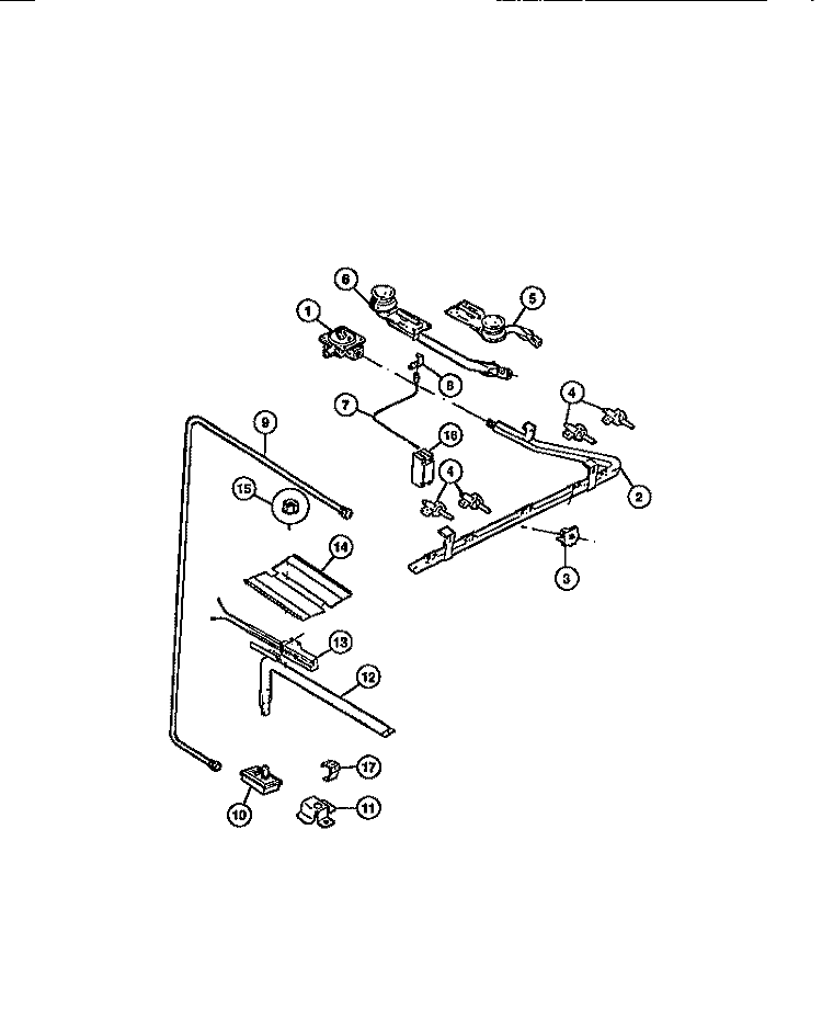 BURNERS Diagram and Parts List for CGC3M6DXD  Gibson Range