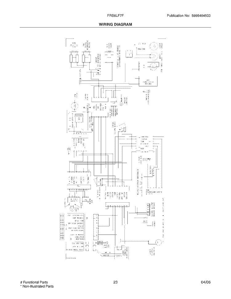 WIRING DIAGRAM Diagram and Parts List for FRS6LF7FS2  Frigidaire Refrigerator