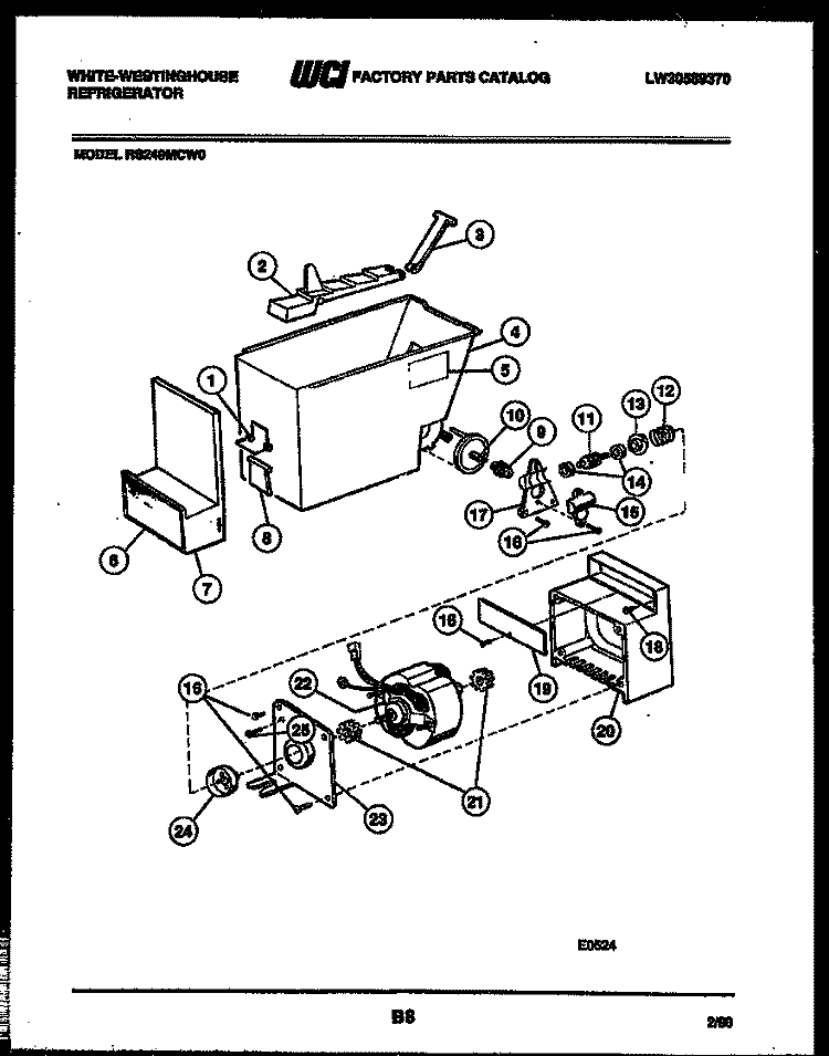 ICE DISPENSER Diagram and Parts List for RS249MCD0  Frigidaire Refrigerator