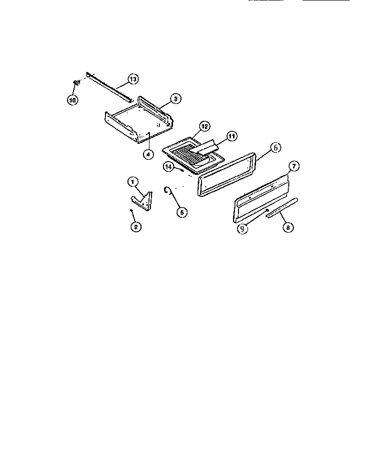 BROILER INCL. DOOR Diagram and Parts List for 32-1007-00-04  Tappan Range