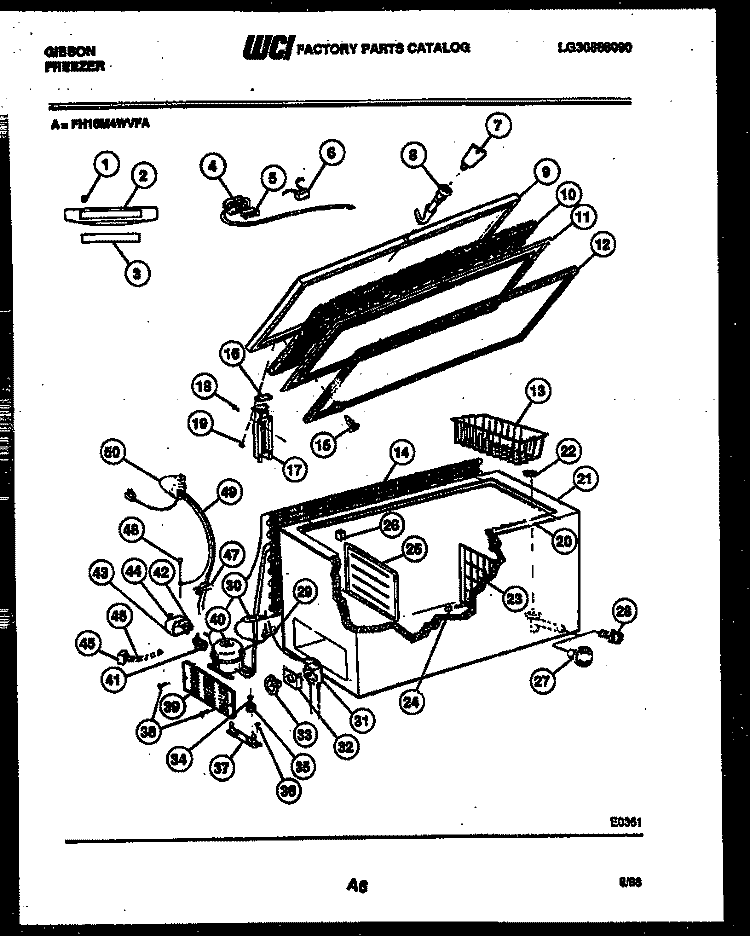 CHEST FREEZER PARTS Diagram and Parts List for FH18M4WVFA  Gibson Freezer