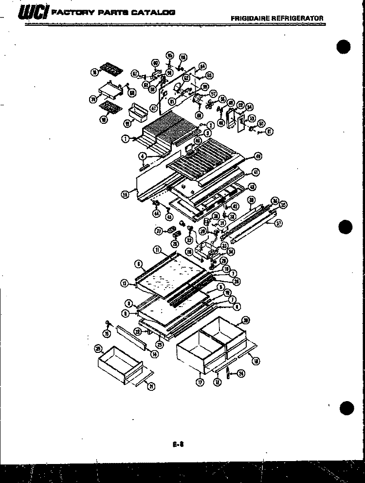 SHELVES AND SUPPORTS Diagram and Parts List for FPES21TDA0  Frigidaire Refrigerator