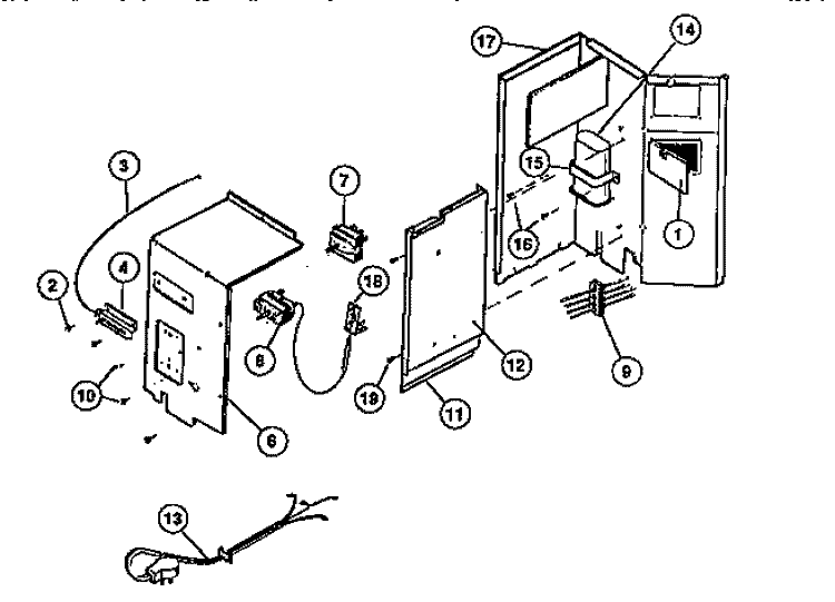 CONTROL PARTS Diagram and Parts List for AR22NS5N1  Frigidaire Air Conditioner