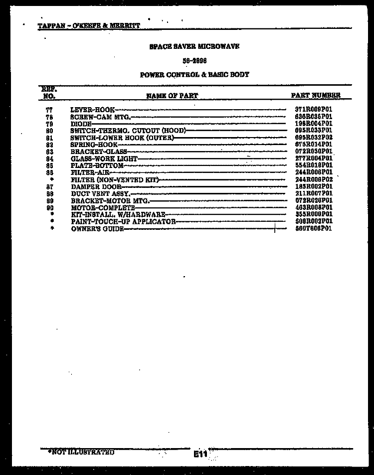 SHELVES AND SUPPORTS Diagram and Parts List for 95-1997-57-02  Tappan Refrigerator