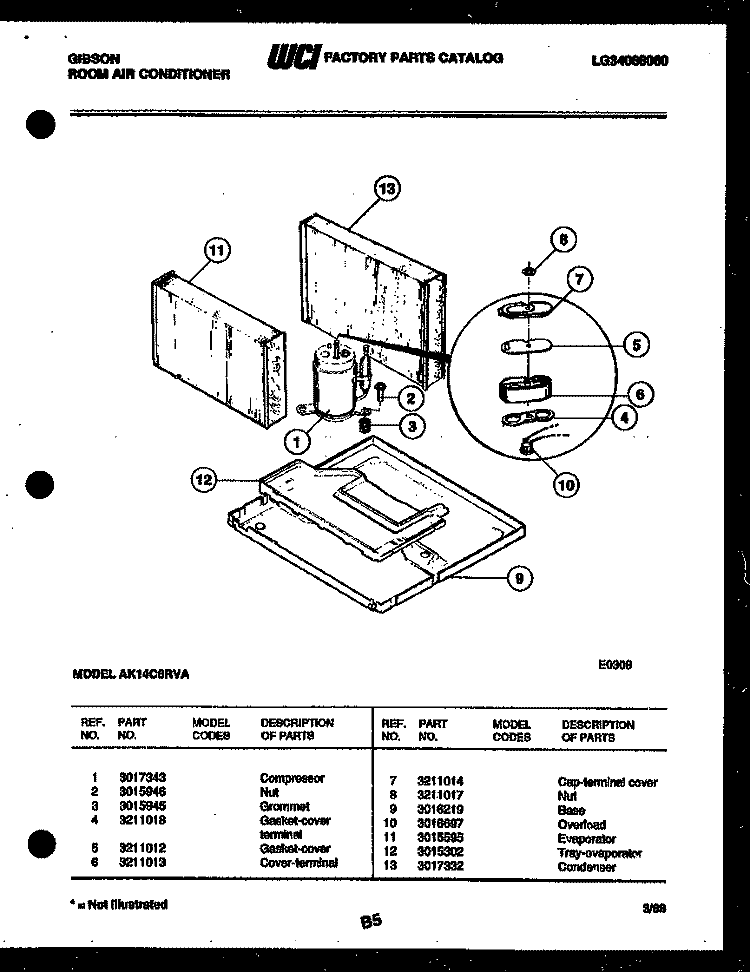 SYSTEM PARTS Diagram and Parts List for AK14C6RVA  Gibson Air Conditioner